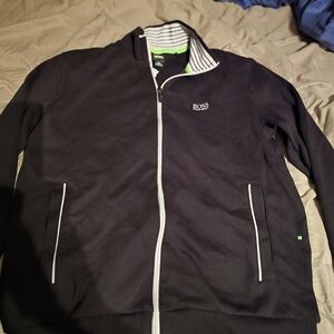 Hugo Boss Men's Black Zip-Up Jacket